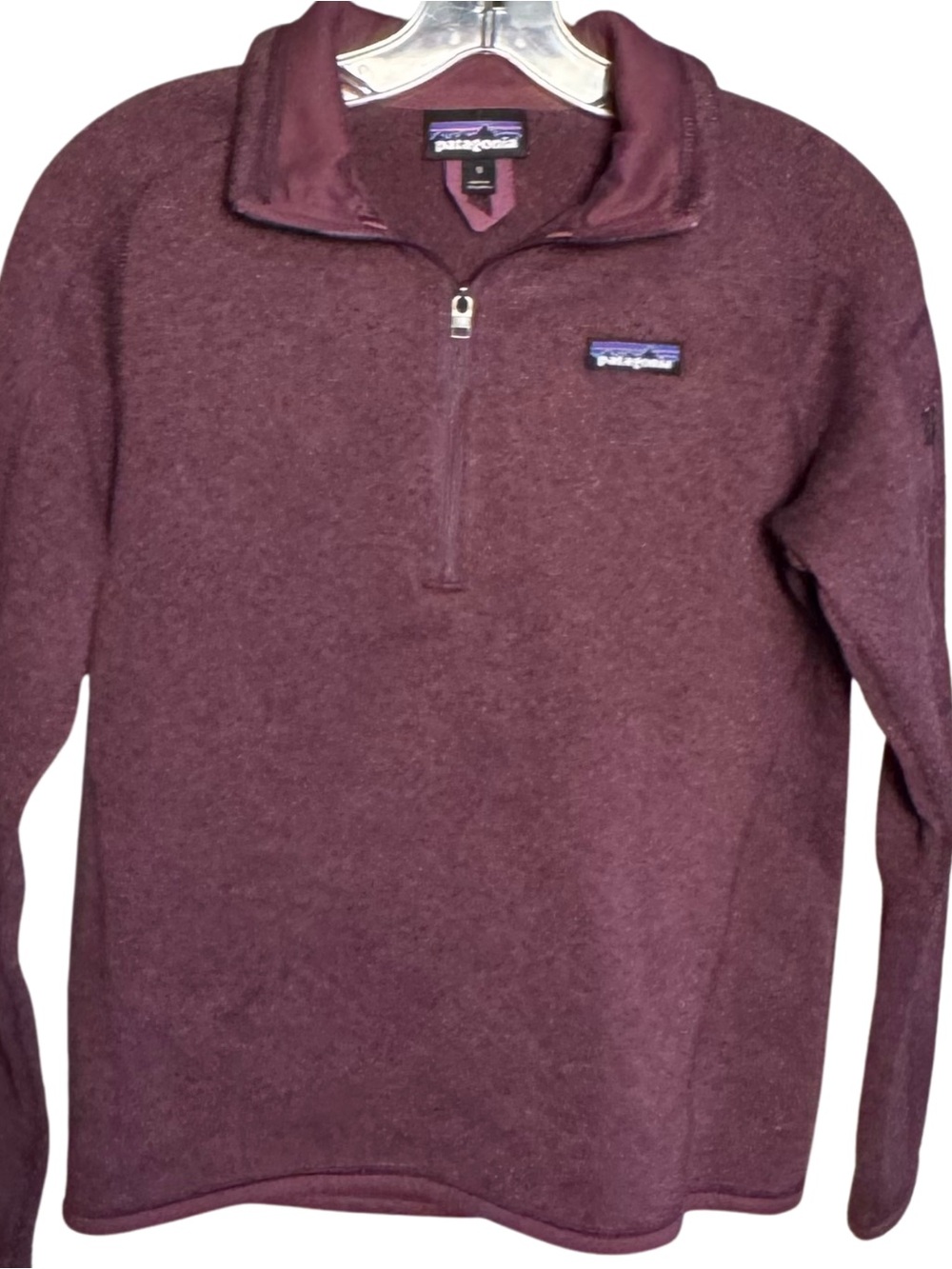 Patagonia Burgundy 1/4 Zip Fleece Pullover Sporty Hiking Casual Cozy Camping